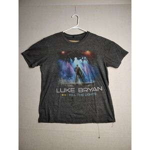Luke Bryan‎ Kill The Lights Tour Graphic Concert Gray T-Shirt Men's Large H